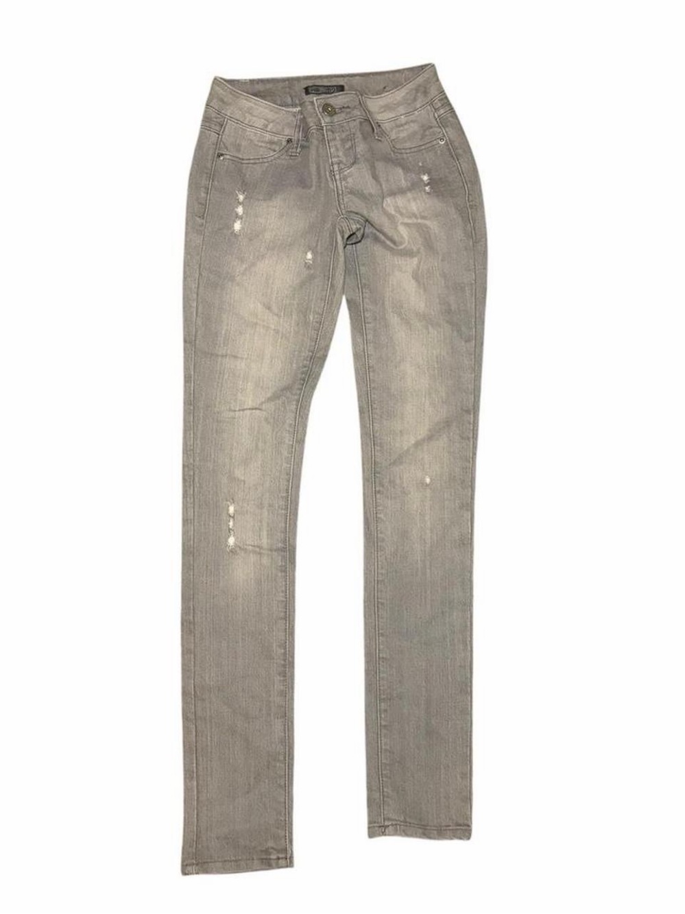 Zanadi Jeans grey distressed denim skinny jeans. Vintage 2000s Y2K pop vibe